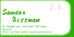 sandor wittman business card